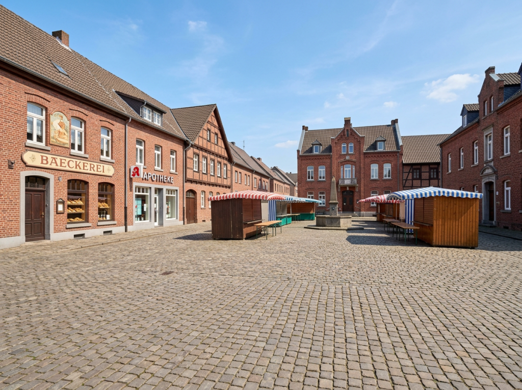 Wohngebiet mit Schulen und Einkaufsmöglichkeiten am Niederrhein