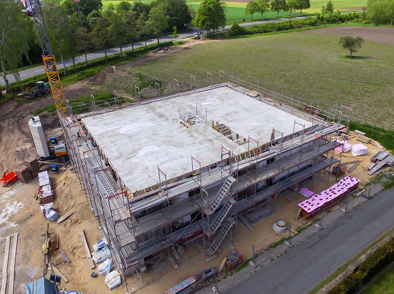 Luftaufnahme der Baustelle Mattenkamp in Brünen
