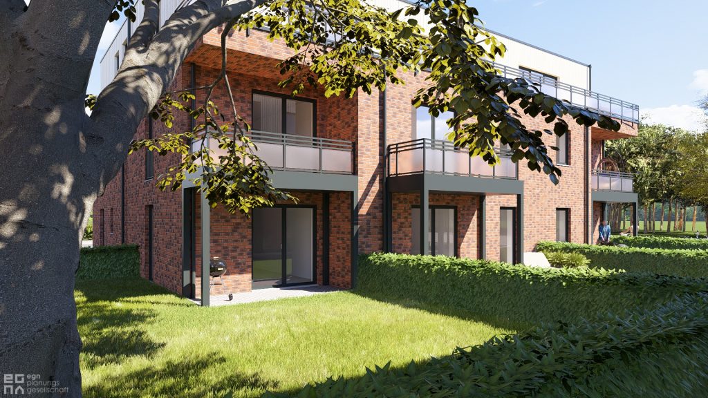 Visualisierung Neubau Hamminkeln-Brünen, Balkon-Nahaufnahme