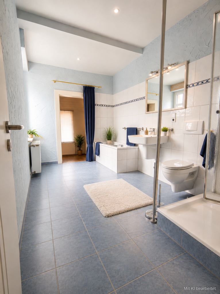 Badezimmer mit Wanne und Dusche